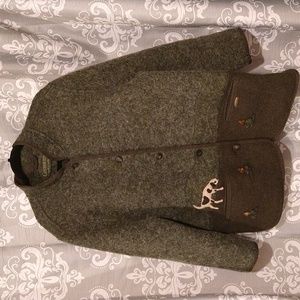 Giesswein Olive Green Wool Blend Cardigan Made in Austria Sz XL/XXL